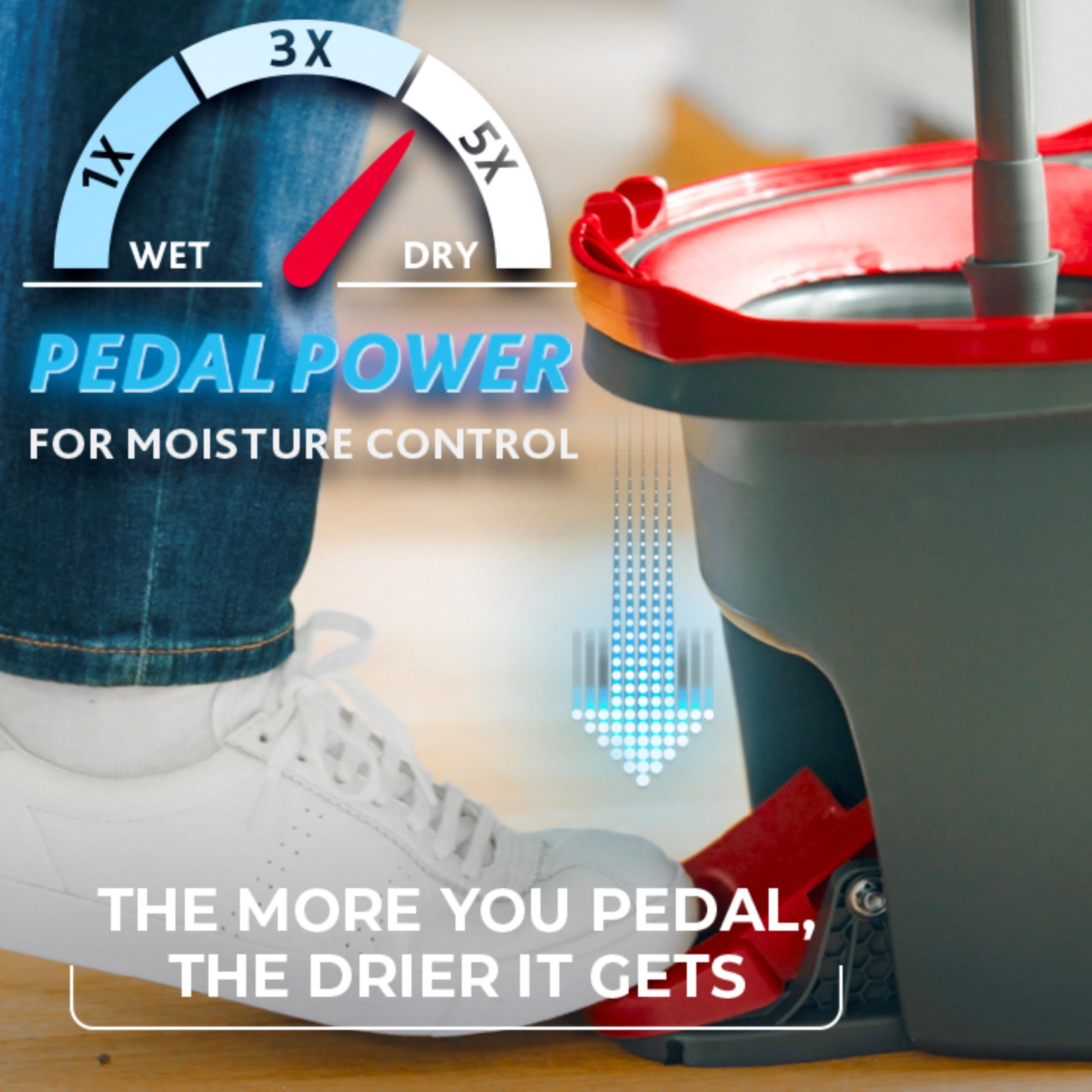 Microfiber Spin Mop, Bucket Floor Cleaning System, Red, Gray, Standard